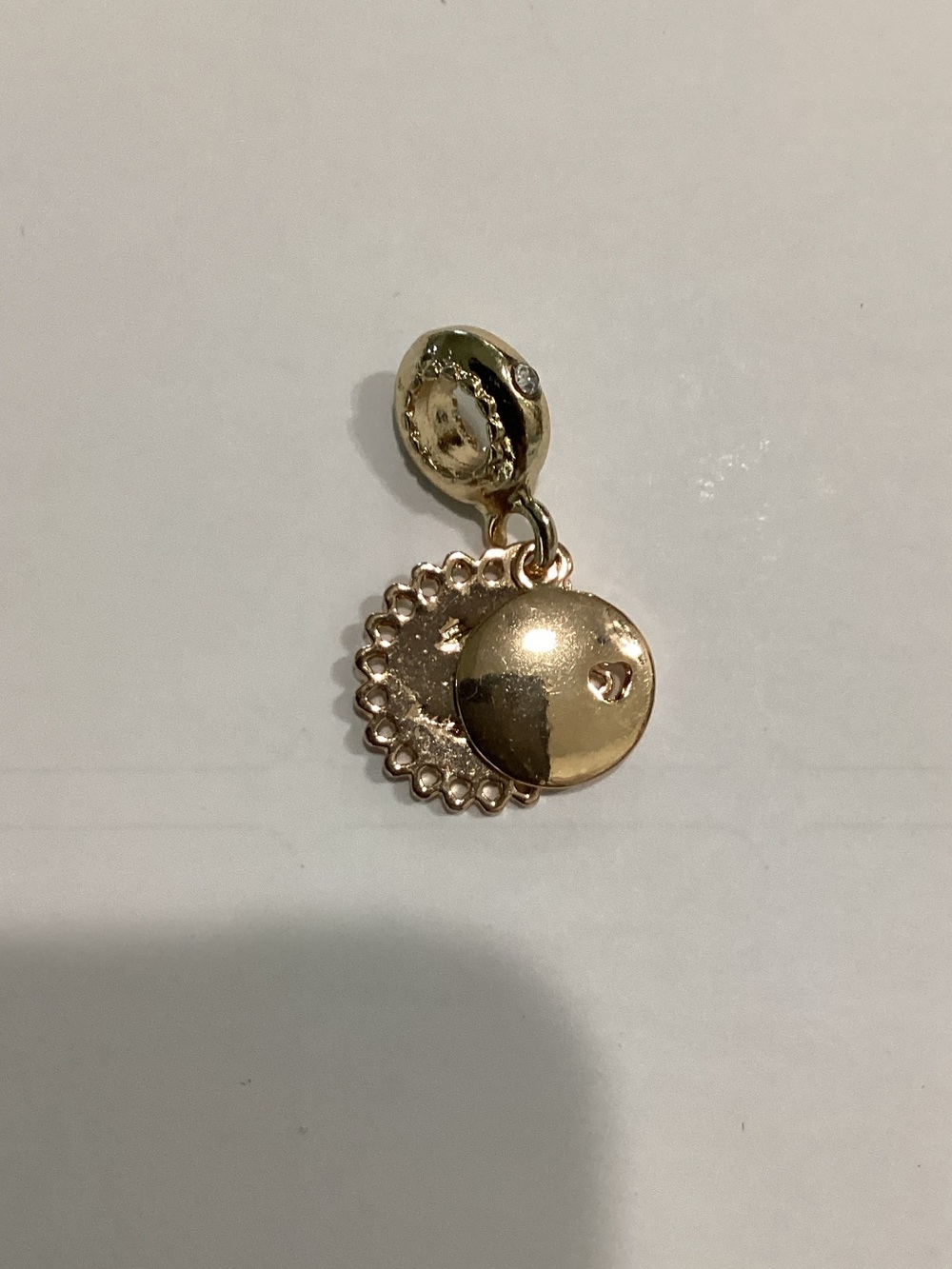 Gold-Tone Disc Dangle Charm for Women